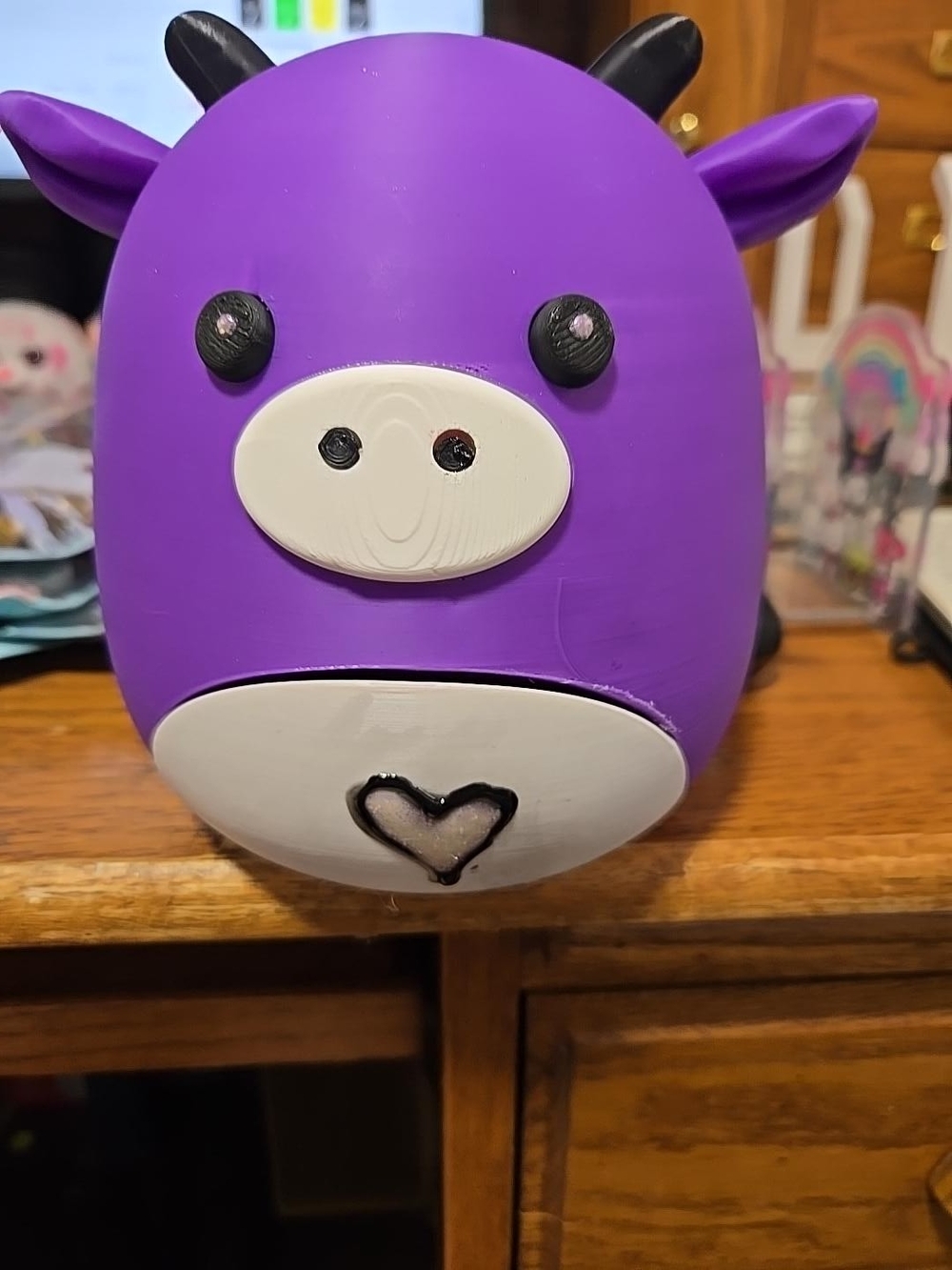 Purple Cow Decorative Accent - Cute Animal Figurine